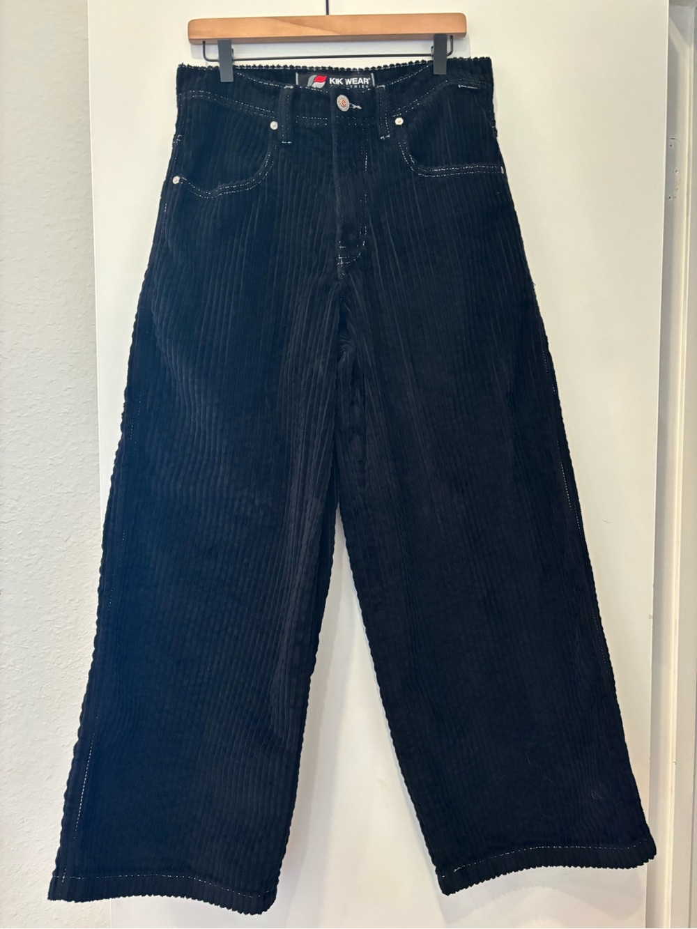 MINT Vintage Kikwear Navy Corduroy Pants 32x32 Baggy Y2K Skater Rave Cyber 90s